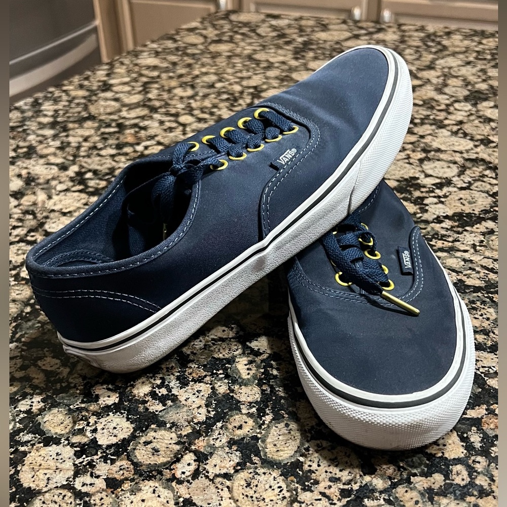 Navy blue satin material. Great shape. Lots of life left in them.